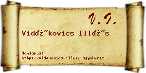 Vidákovics Illés névjegykártya